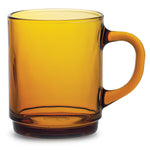 Duralex Versailles 8.75 oz Mugs for Hot or Cold Beverages, Set of 6, Amber