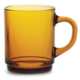 Duralex Versailles 8.75 oz Mugs for Hot or Cold Beverages, Set of 6, Amber