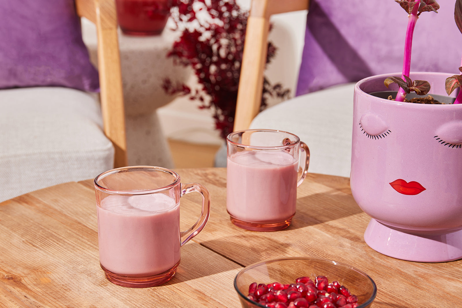 Duralex Versailles 8.75 oz Mugs for Hot or Cold Beverages, Set of 6, Blush
