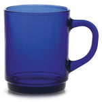 Duralex Versailles 8.75 oz Mugs for Hot or Cold Beverages, Set of 6, Sapphire