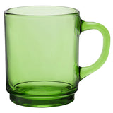 Duralex Versailles 8.75 oz Mugs for Hot or Cold Beverages, Set of 6, Green