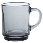 Duralex Versailles 8.75 oz Mugs for Hot or Cold Beverages, Set of 6, Gray