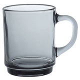 Duralex Versailles 8.75 oz Mugs for Hot or Cold Beverages, Set of 6, Gray
