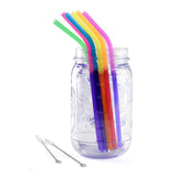 Norpro Silicone Reusable Color Changing Straws with Cleaning Brush, Set of 6