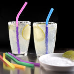 Norpro Silicone Reusable Color Changing Straws with Cleaning Brush, Set of 6