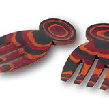 Island Bamboo Pakkawood Salad Hands, Rainbow