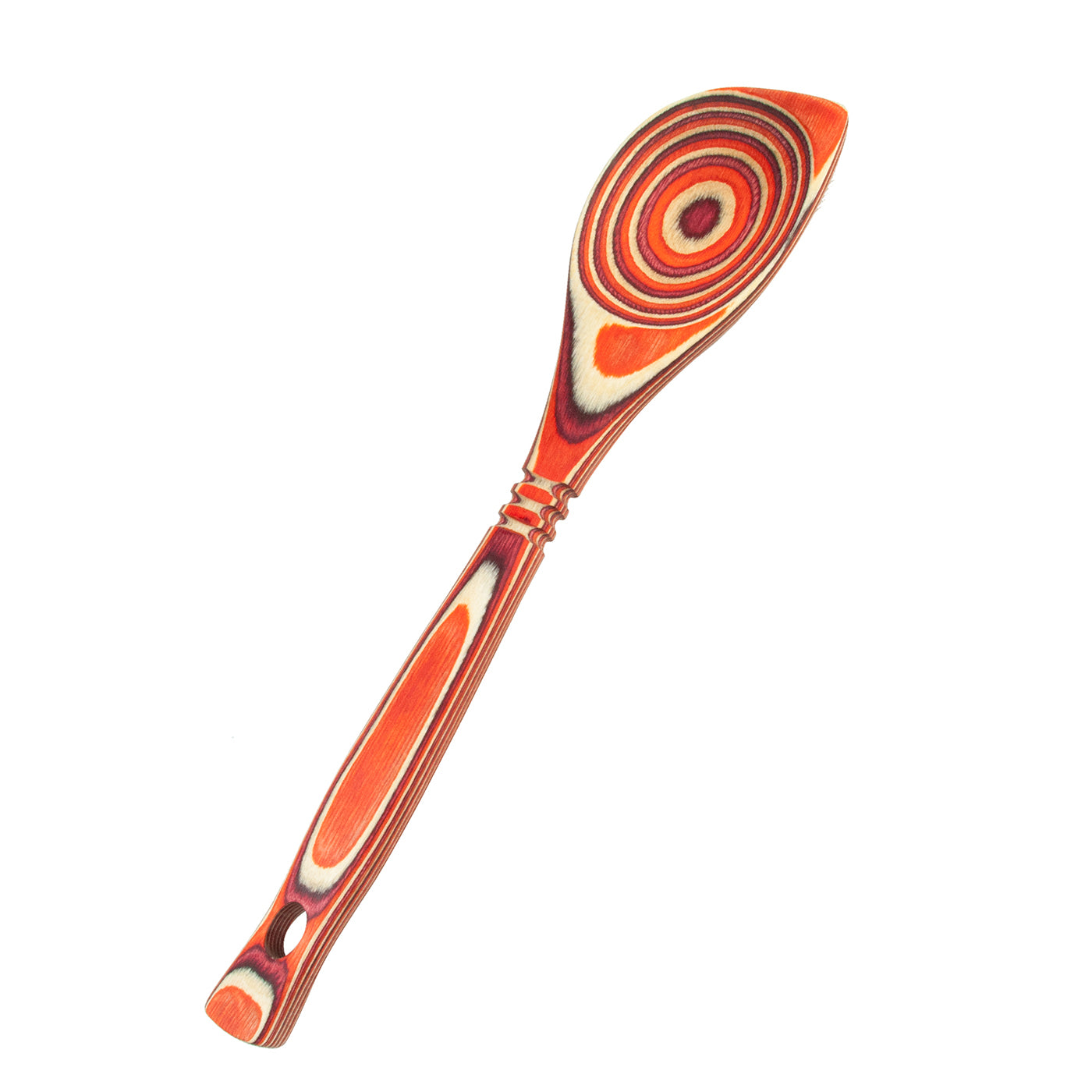 Island Bamboo Pakkawood 12-Inch Corner Spoon, Red