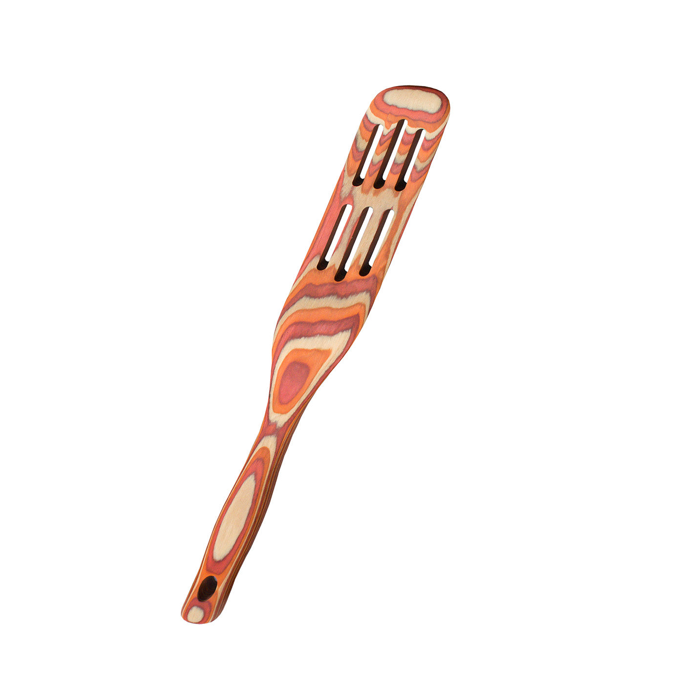 Island Bamboo Pakkawood 13-Inch Slotted Spurtle, Red