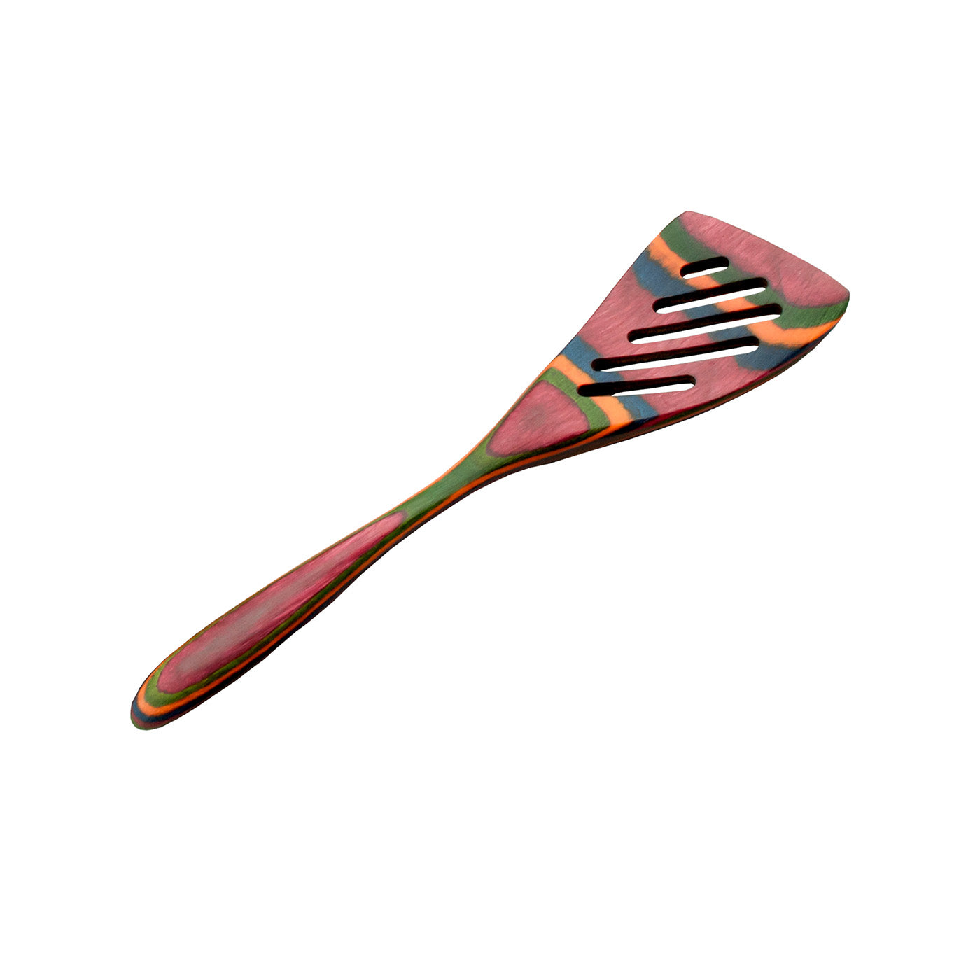 Island Bamboo 8-Inch Pakkawood Mini Slotted Spatula, Rainbow