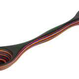 Island Bamboo 9-Inch Pakkawood Double Sided Measuring Spoon, Rainbow