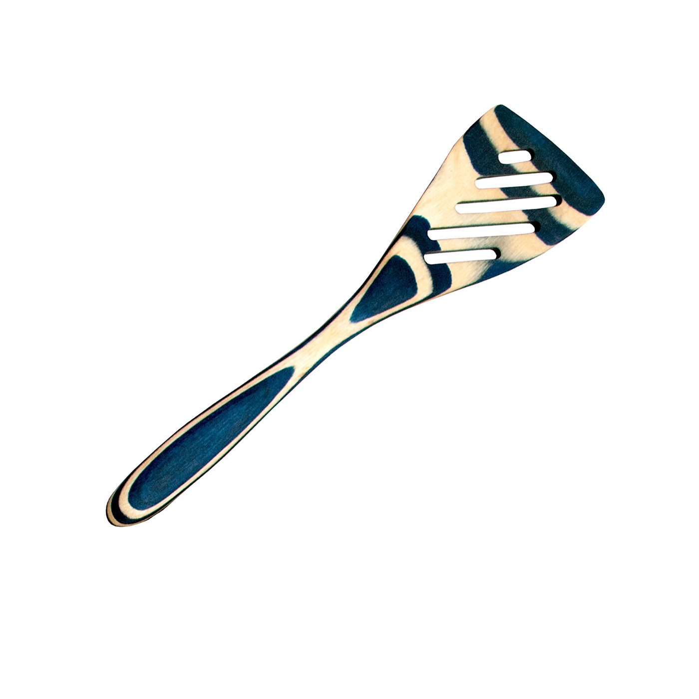 Island Bamboo 8-Inch Pakkawood Mini Slotted Spatula, Blue