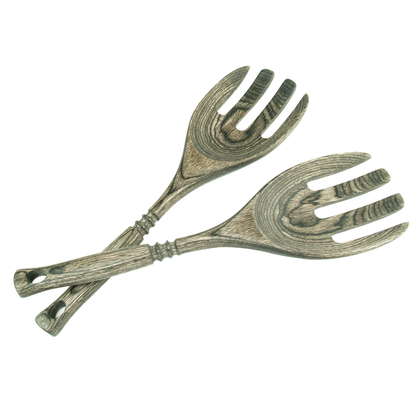 Island Bamboo Pakkawood 12-Inch Salad Claws, Black