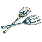 Island Bamboo Pakkawood 12-Inch Salad Claws, Blue