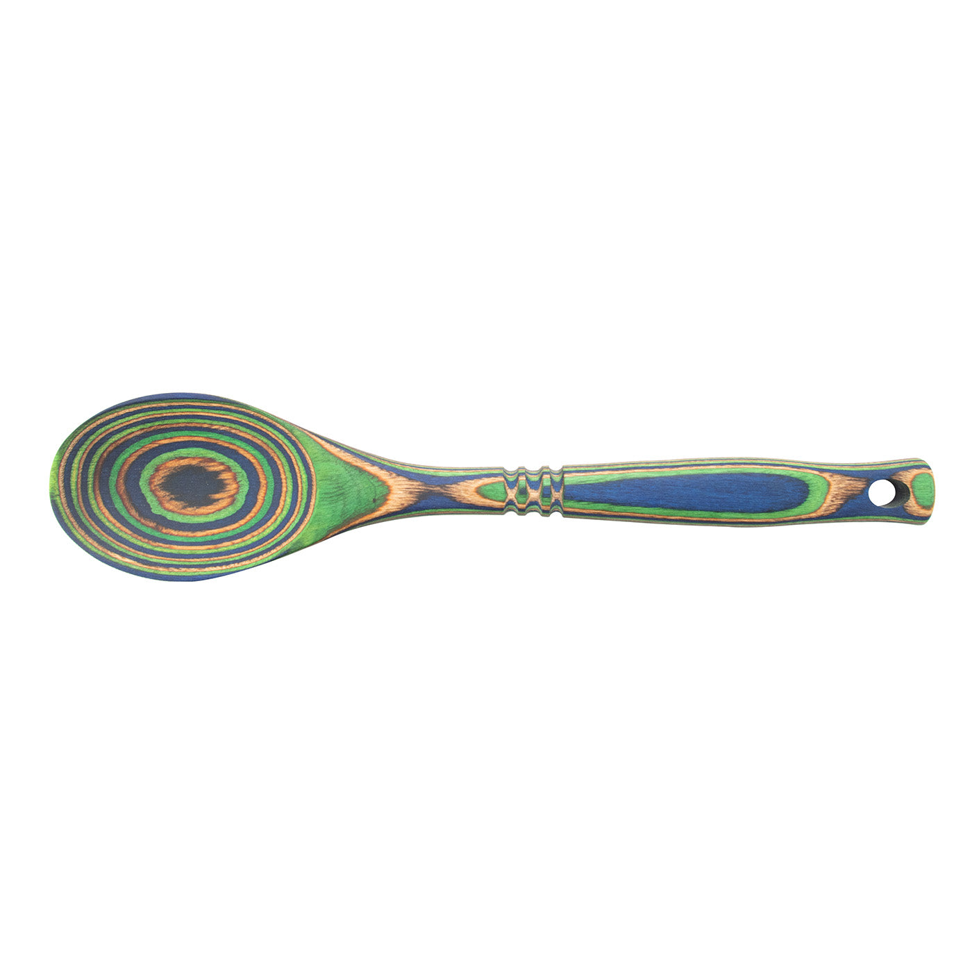 Island Bamboo Pakkawood 12-Inch Spoon, Peacock