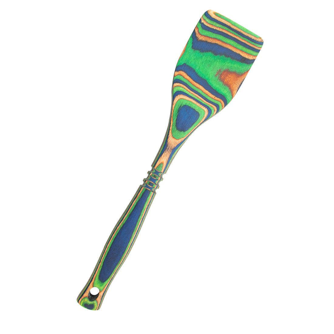 Island Bamboo Pakkawood 12-Inch Spatula, Peacock