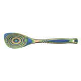 Island Bamboo Pakkawood 12-Inch Corner Spoon, Peacock