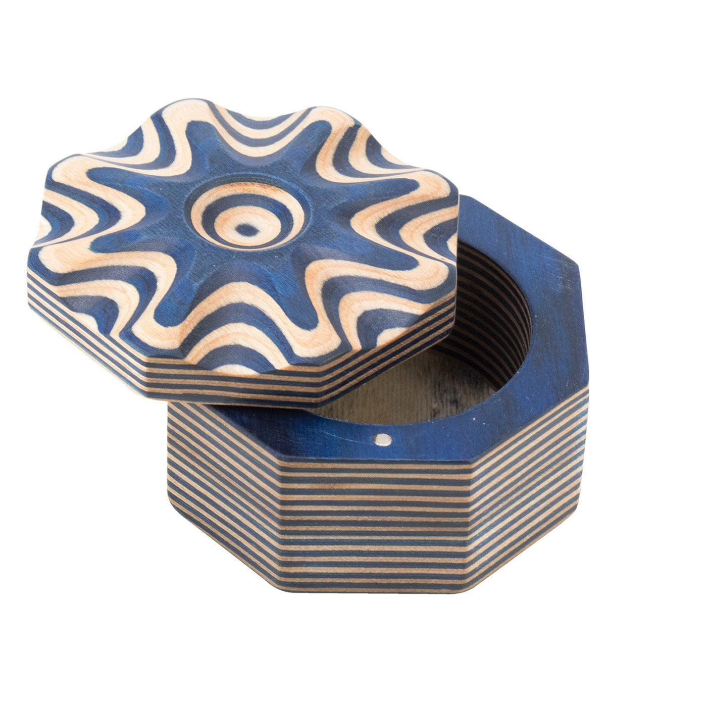Island Bamboo Pakkawood Salt Cellar, Blue