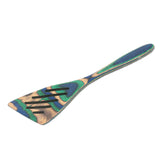 Island Bamboo 8-Inch Pakkawood Mini Slotted Spatula, Peacock