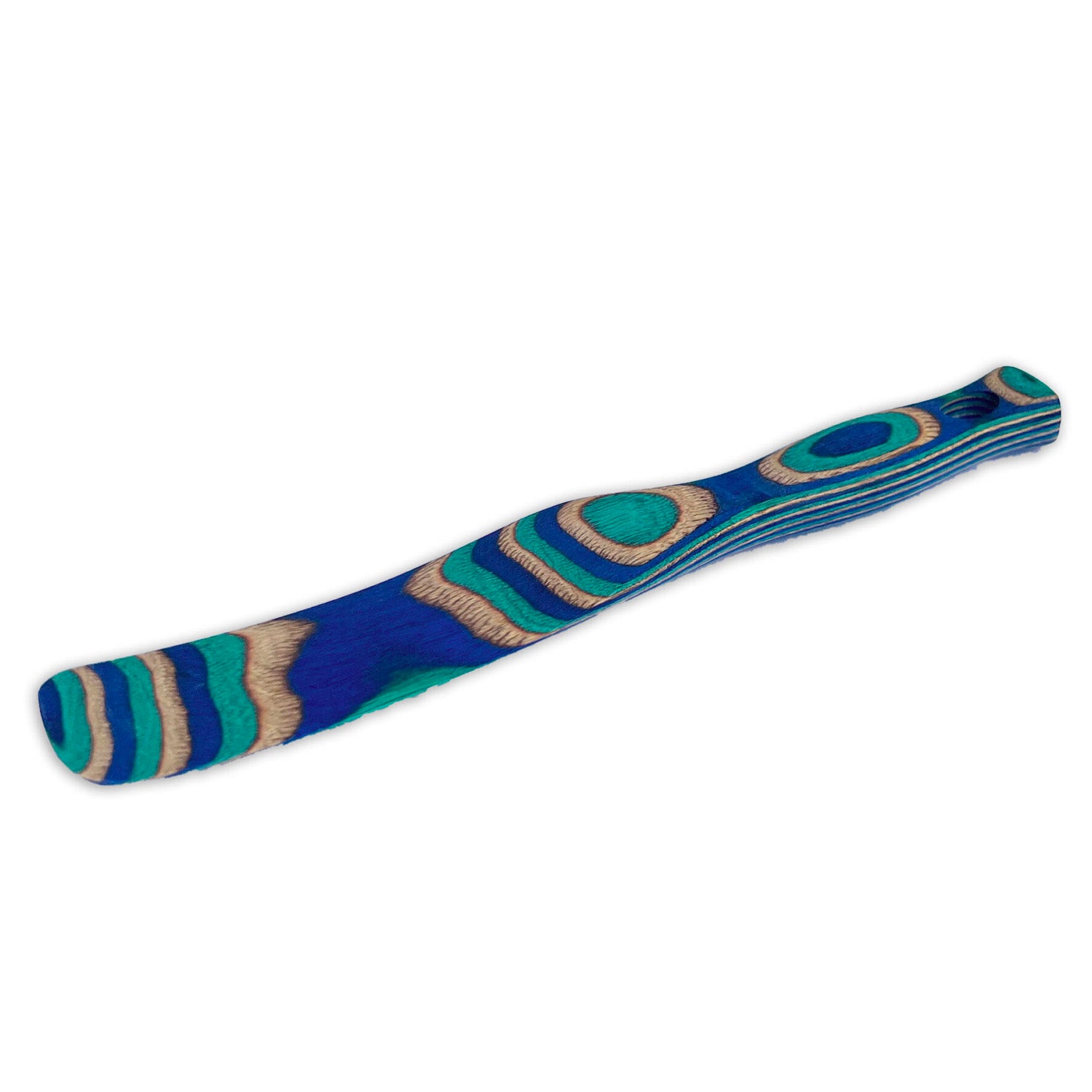 Island Bamboo Pakkawood 8-Inch Slim Spurtle, Peacock