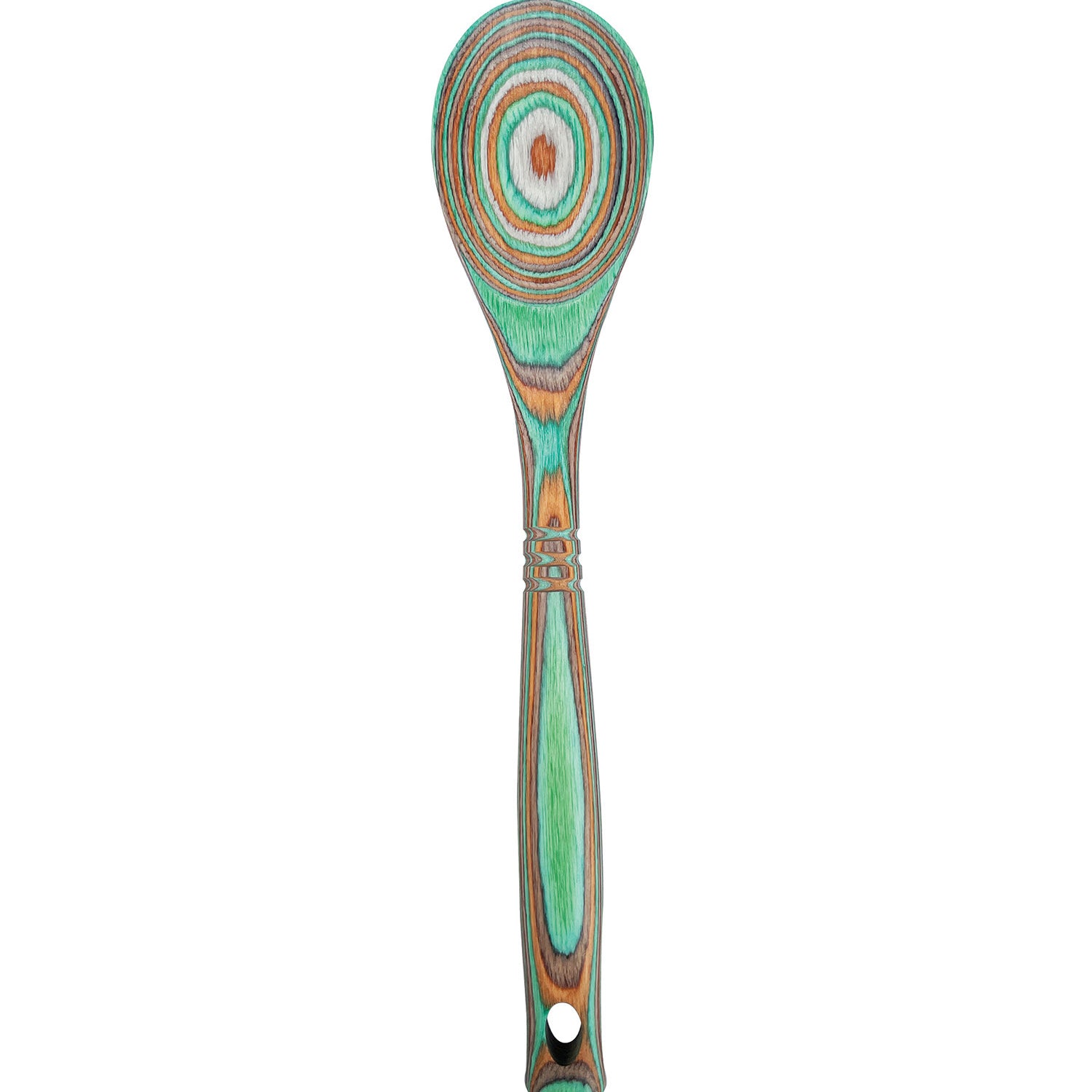 Island Bamboo Pakkawood 12-Inch Spoon, Mint