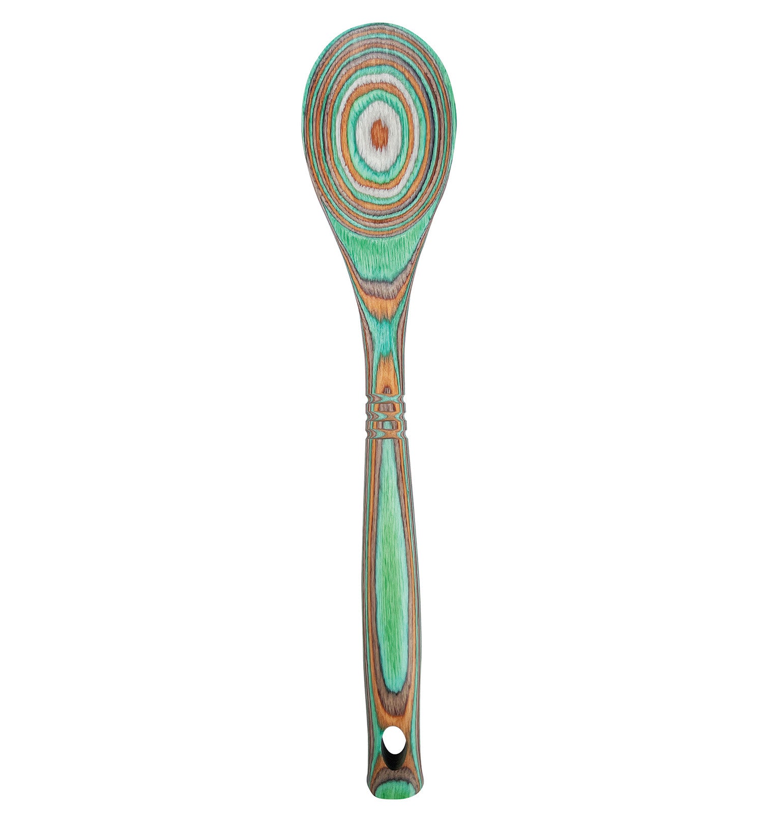 Island Bamboo Pakkawood 12-Inch Spoon, Mint