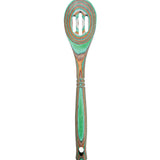 Island Bamboo Pakkawood 12-Inch Slotted Spoon, Mint