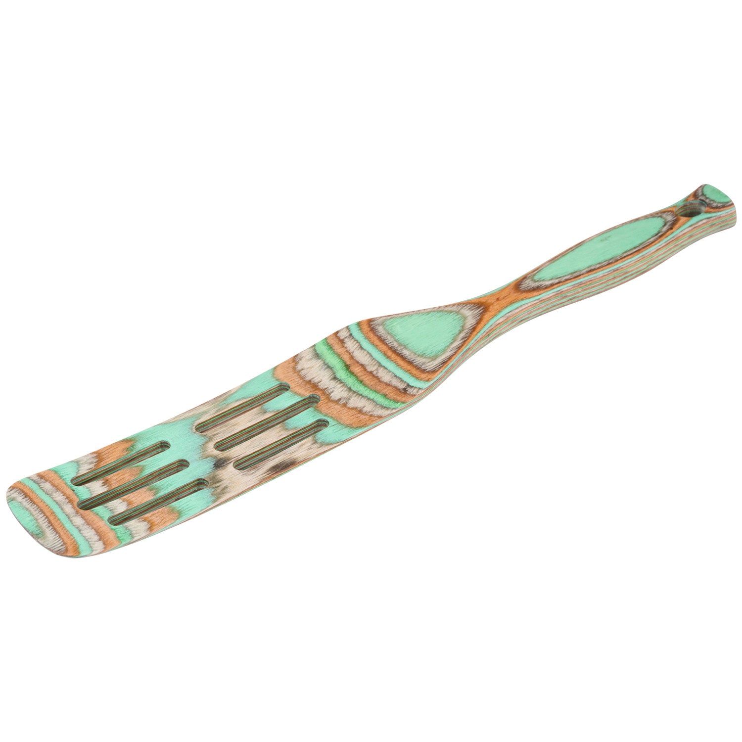 Island Bamboo Pakkawood 13-Inch Slotted Spurtle, Mint