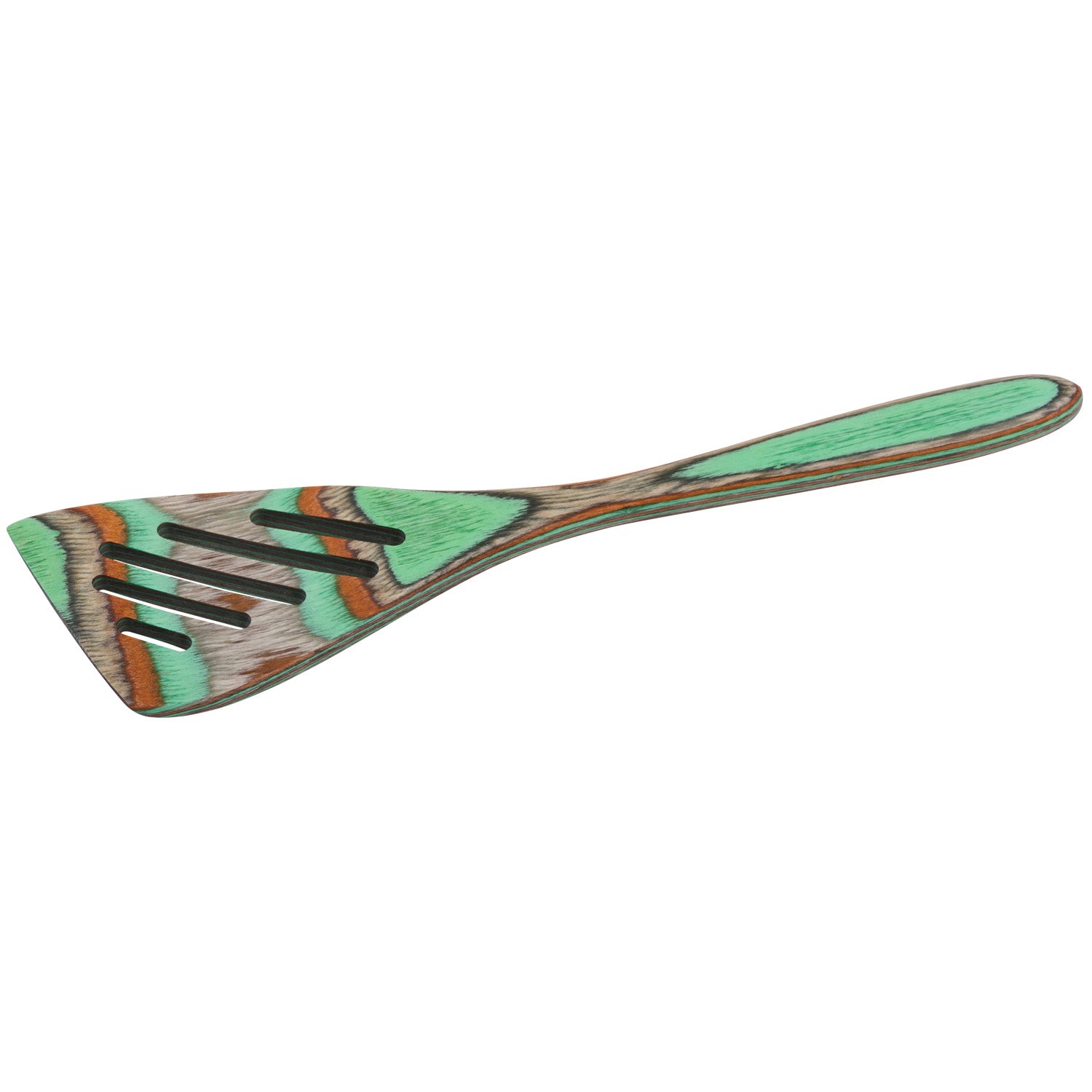 Island Bamboo 8-Inch Pakkawood Mini Slotted Spatula, Mint