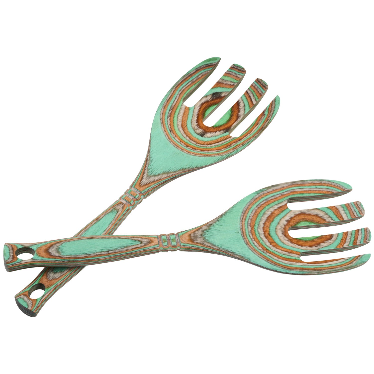 Island Bamboo Pakkawood 12-Inch Salad Claws, Mint