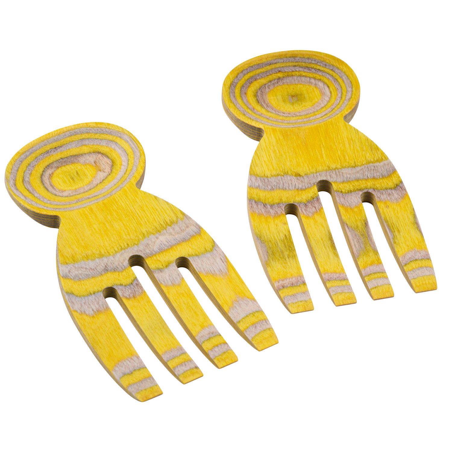 Island Bamboo Pakkawood Salad Hands, Lemon
