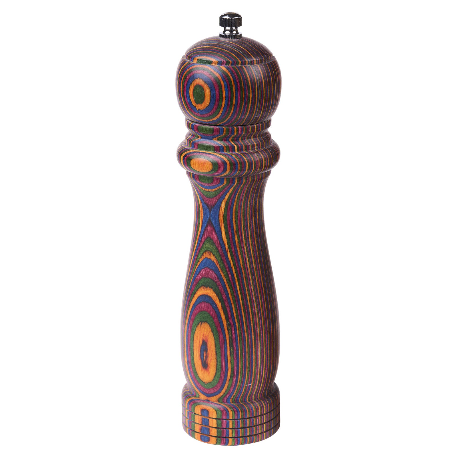 Island Bamboo Pakkawood Pepper Mill, Rainbow