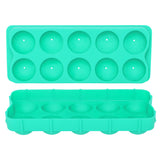 HIC Silicone Cannonball Sphere Whiskey Ice Ball Mold Tray, Vintage Blue