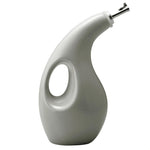 Rachael Ray Glazed Ceramic EVOO Olive Oil Bottle Dispenser with Spout, Sea Salt Gray
