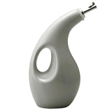 Rachael Ray Glazed Ceramic EVOO Olive Oil Bottle Dispenser with Spout, Sea Salt Gray