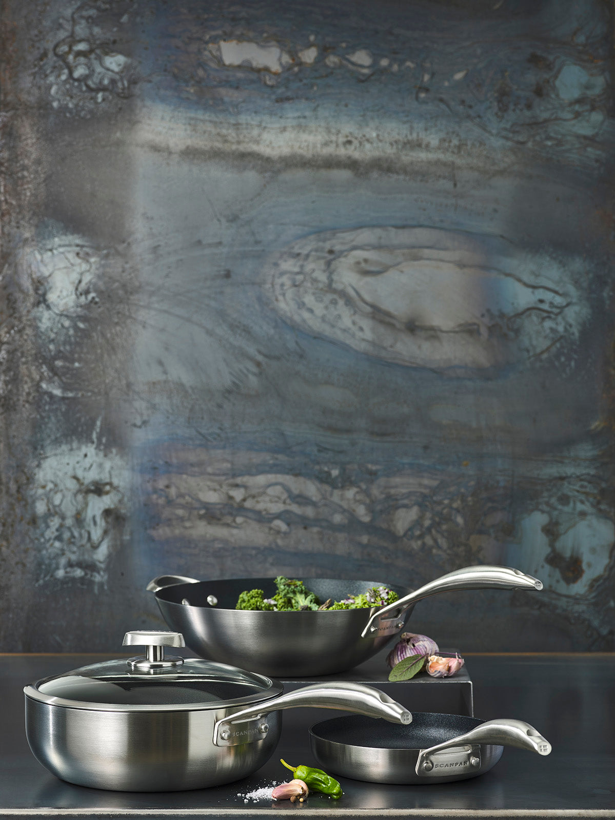 Scanpan CS+ 4-Quart Covered Deep Saute Pan, Stainless Steel Nonstick, Induction Ready