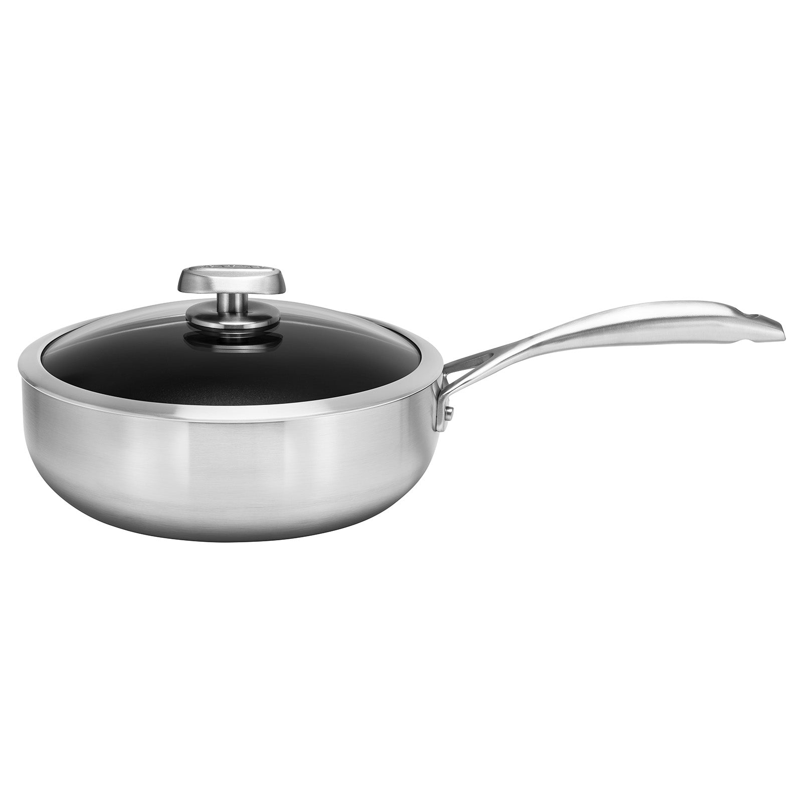 Scanpan CS+ 4-Quart Covered Deep Saute Pan, Stainless Steel Nonstick, Induction Ready