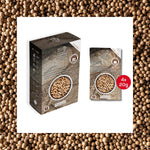 Peugeot Pepper & Salt Sachet Bundle – 15 Sachets Total – Sarawak White Pepper (4 x 20g), Tan Hoi Black Pepper (4 x 20g), & Coarse Dry White Salt (7 x 50g)