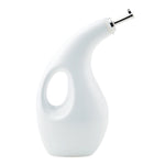 Rachael Ray Glazed Ceramic EVOO Olive Oil Bottle Dispenser with Spout, White