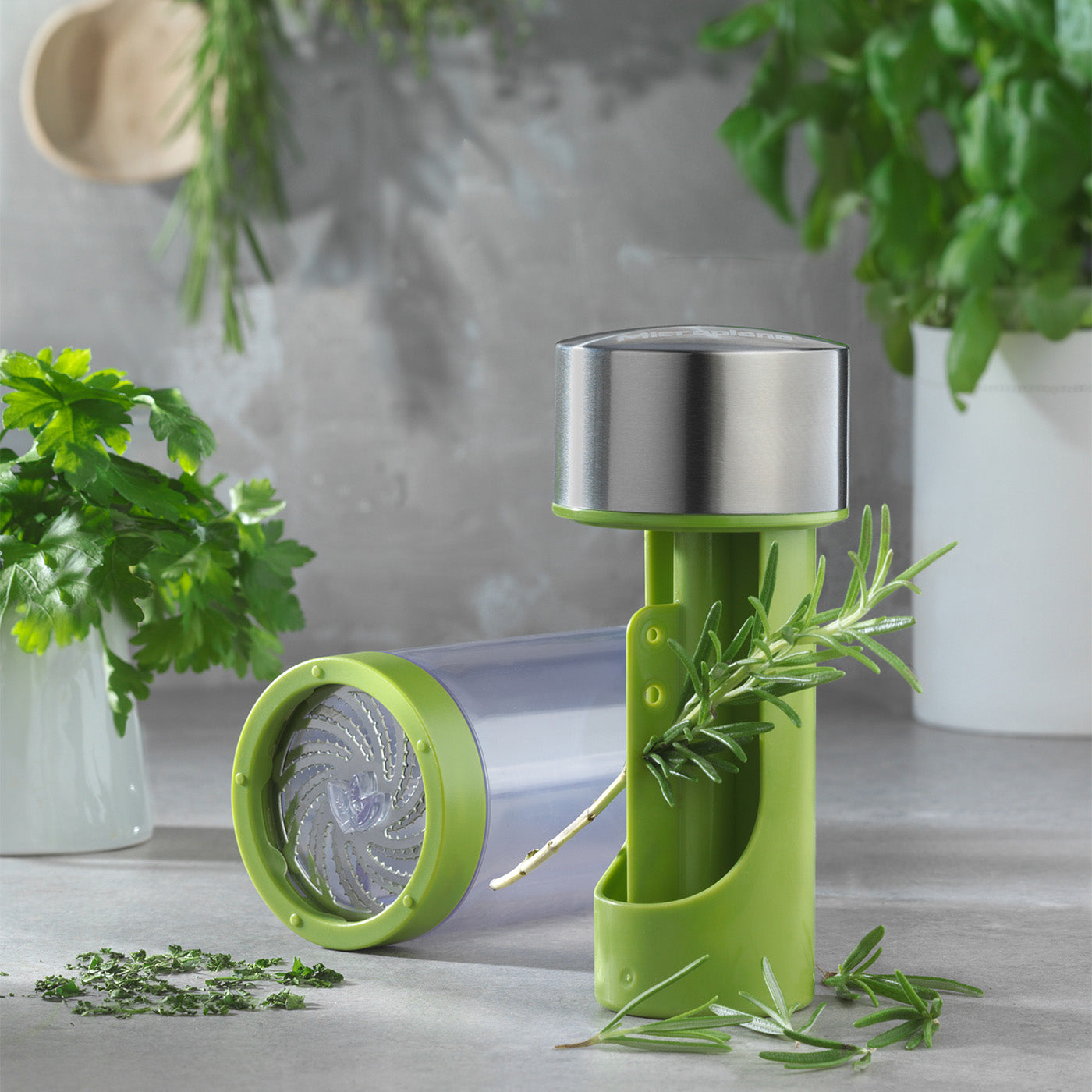 Microplane Stainless Steel Herb Mill 2.0, Green