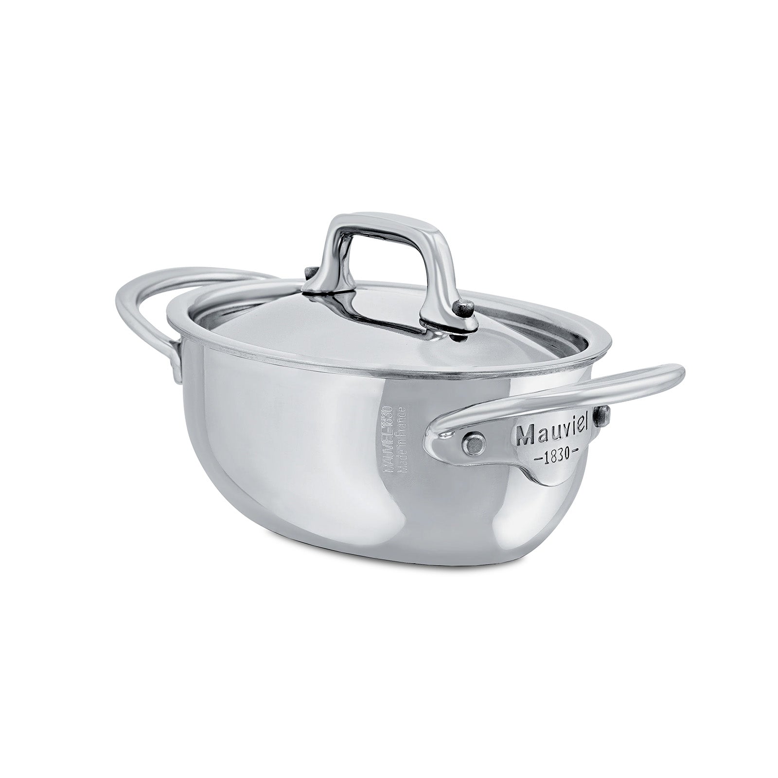 Mauviel M'Minis Oval Cocotte With Lid, 4.7 Inch