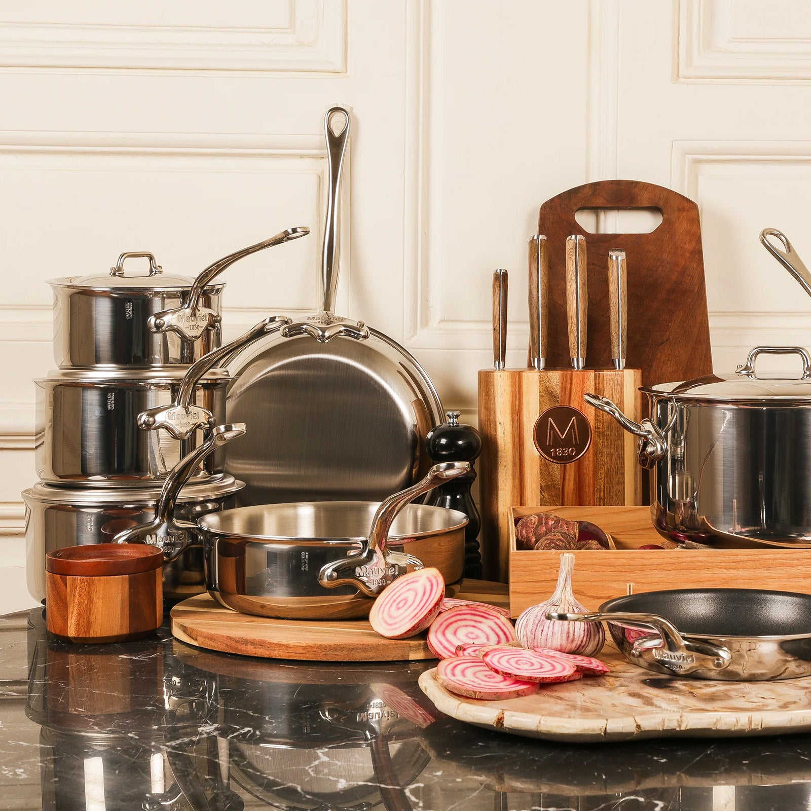Mauviel M'Cook Stainless Steel 5 Piece Cookware Set
