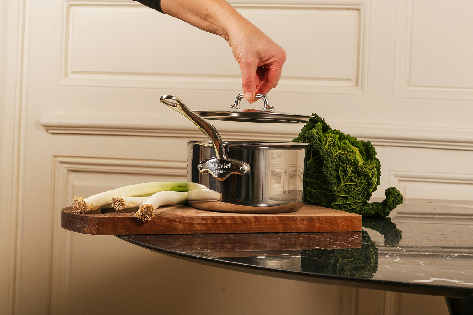 Mauviel M'Cook 1.2 qt Stainless Steel Saucepan & Lid