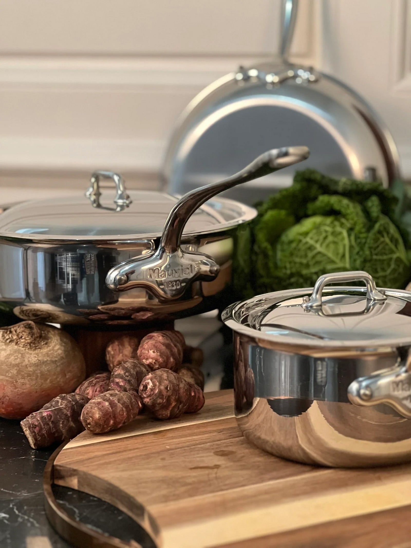 Mauviel M'Cook 3.2 qt. Stainless Steel Saute Pan & Lid