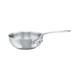 Mauviel M'Cook 2.1 qt. Stainless Steel Curved Splayed Saute Pan with Lid