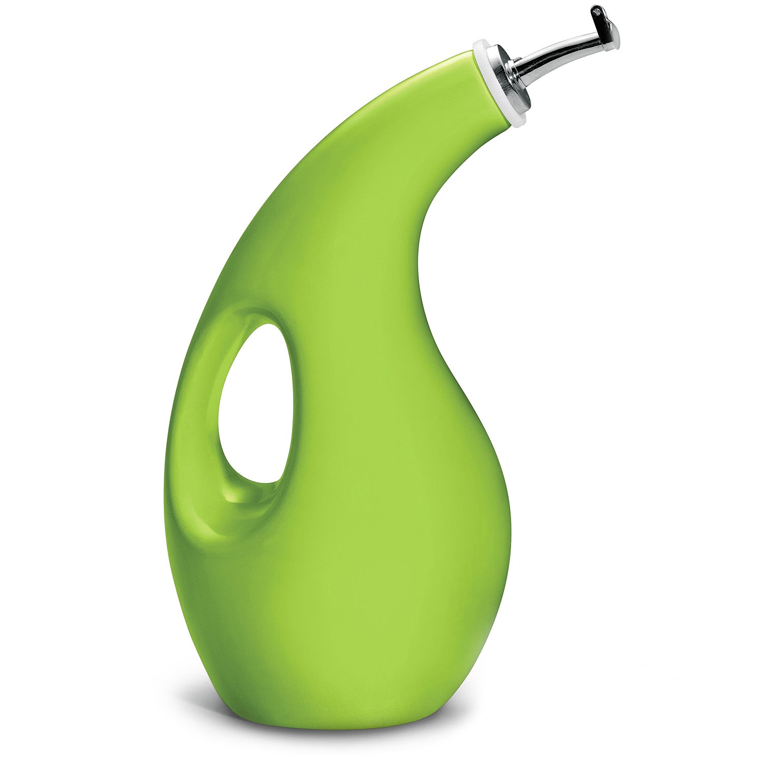 Rachael Ray Glazed Ceramic EVOO Olive Oil Bottle Dispenser with Spout, Green