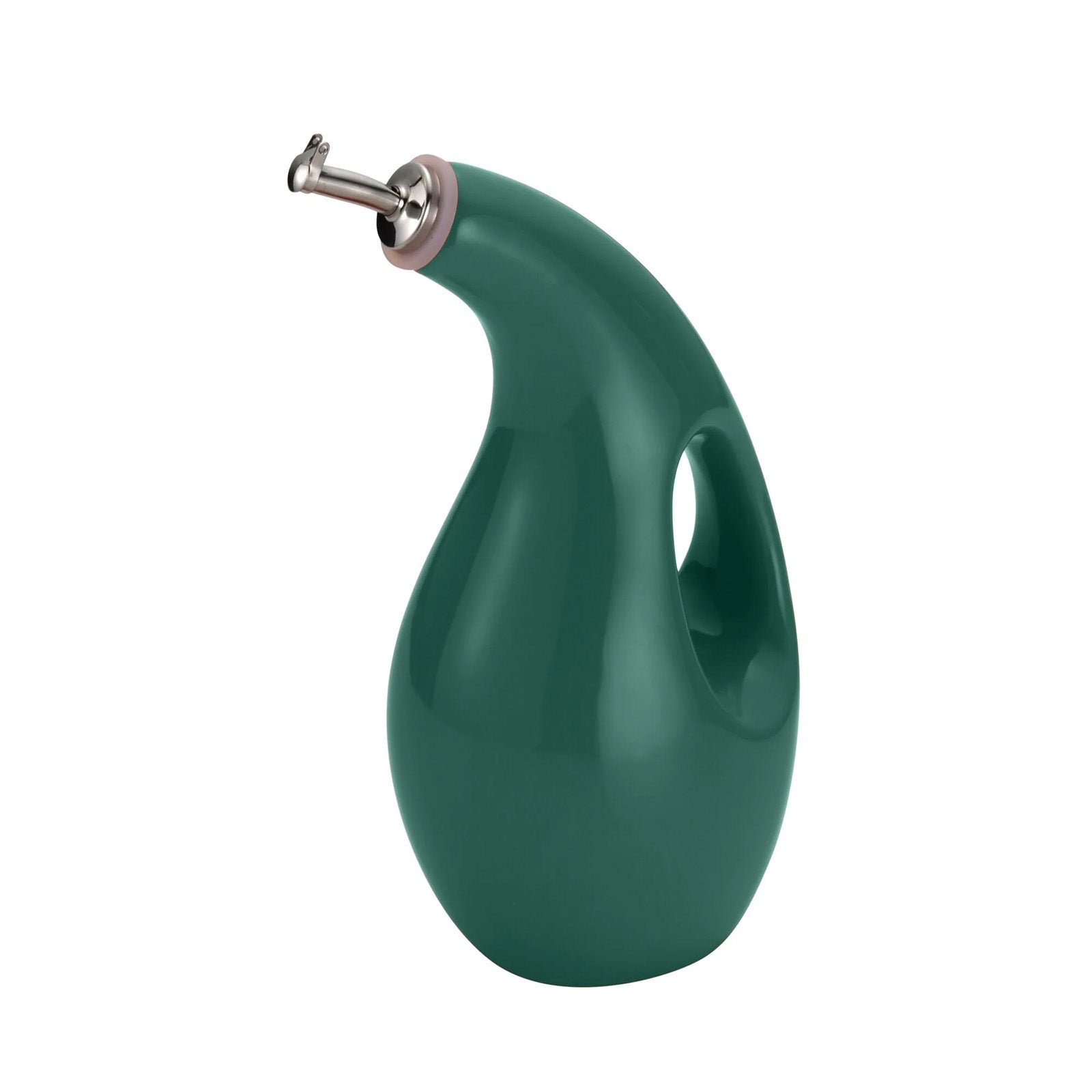 Rachael Ray Glazed Ceramic EVOO Olive Oil Bottle Dispenser with Spout, Fennel