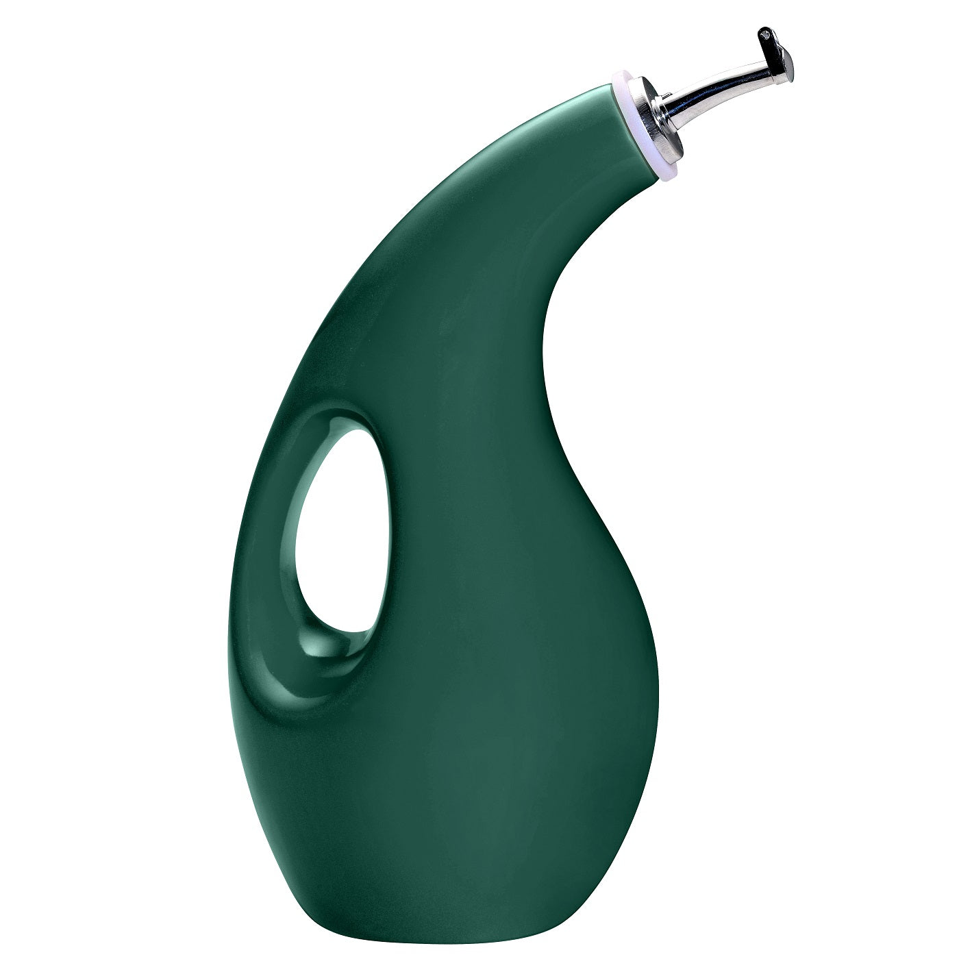 Rachael Ray Glazed Ceramic EVOO Olive Oil Bottle Dispenser with Spout, Fennel