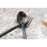 Fortessa Arezzo Brushed Black 18/10 Stainless Flatware Set, 5-Piece