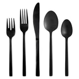 Fortessa Arezzo Brushed Black 18/10 Stainless Flatware Set, 20-Piece