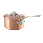 Mauviel M'3 S 1.8-Quart Copper Sauce Pan With Lid, Cast Stainless Steel Handle